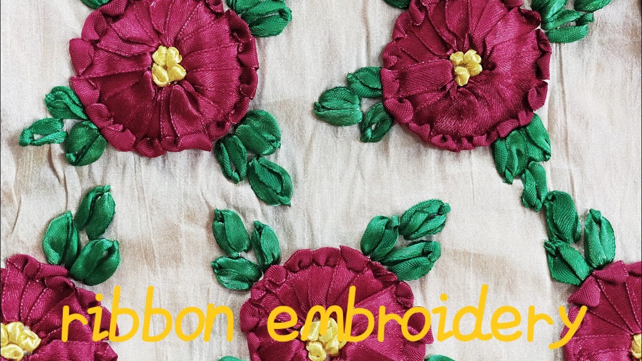 Simple Ribbon embroidery YouTube