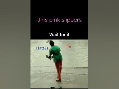 jin pink slipper meme