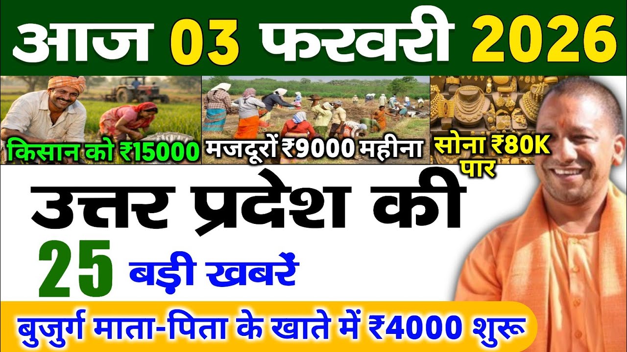 03 february 2026 Up News Uttar Pradesh Ki Taja Khabar Mukhya Samachar Yogi samachar Up News Hindi