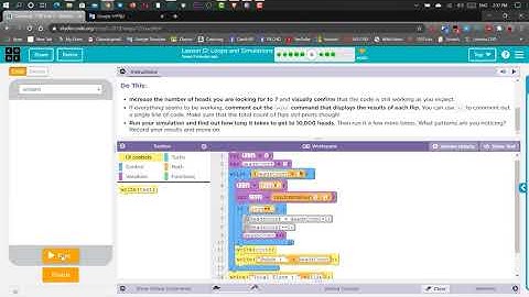 Loops and Simulations Lesson 12.6 Answers Code.org CS Principles