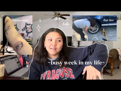 busy week in my life | tattoo appt., flat tire, hanging with friends, productive work week