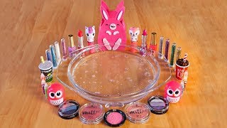 Mixing Makeup, Glitter and Mini Glitter Into Clear Slime  MOST SATISFYING SLIME VIDEO  Part 16