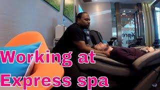 Working for Express spa at the airport as a massage therapist and nail tech