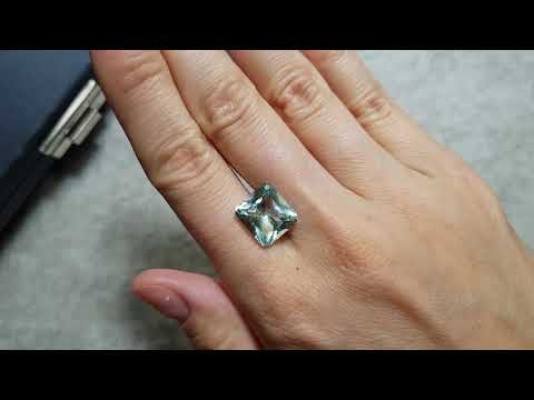 Aquamarine from Africa, radiant cut, 6.29 carats Video  № 2