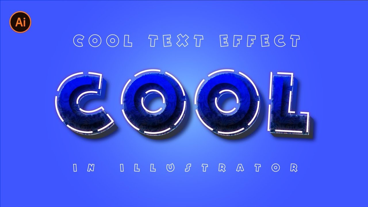 How to make 3D Cool Text Effect in Adobe Illustrator | Illustrator ...