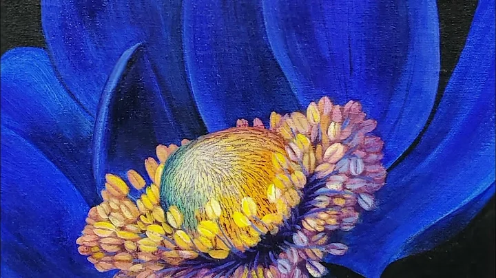 Blue Floral - Georgia O'Keeffe Inspired Acrylic Pa...