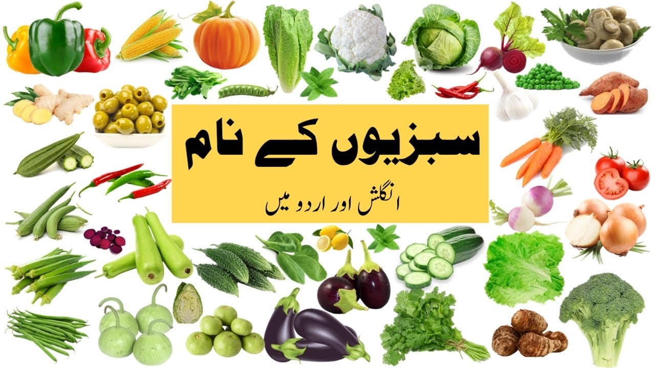 Vegetables Name in English and Urdu with Pictures YouTube