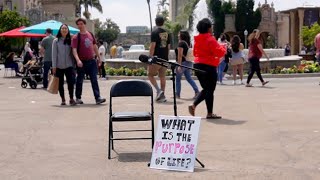 asking strangers what's the purpose of life