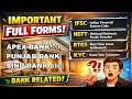 Important Full Form for All Bank Exams | 2026 Bank Preparation Important Questions