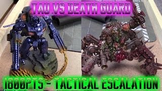 1800 pts Tau vs Death Guard Warhammer 40k Battle Report! Traitor Legions Tactical Escalation