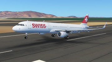 Swiss A321neo Infinite Flight Landing(R.I.P Nose Landing Gear)