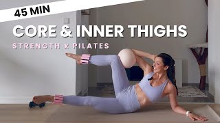 45 MIN CORE + INNER THIGH STRENGTH x PILATES WORKOUT | Mat Sculpt + Pilates Ball (Intermediate)