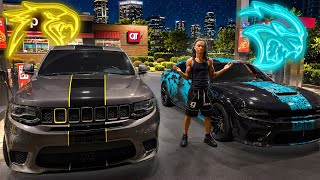 Traction battle Hellcat vs Trackhawk Downtown Atlanta