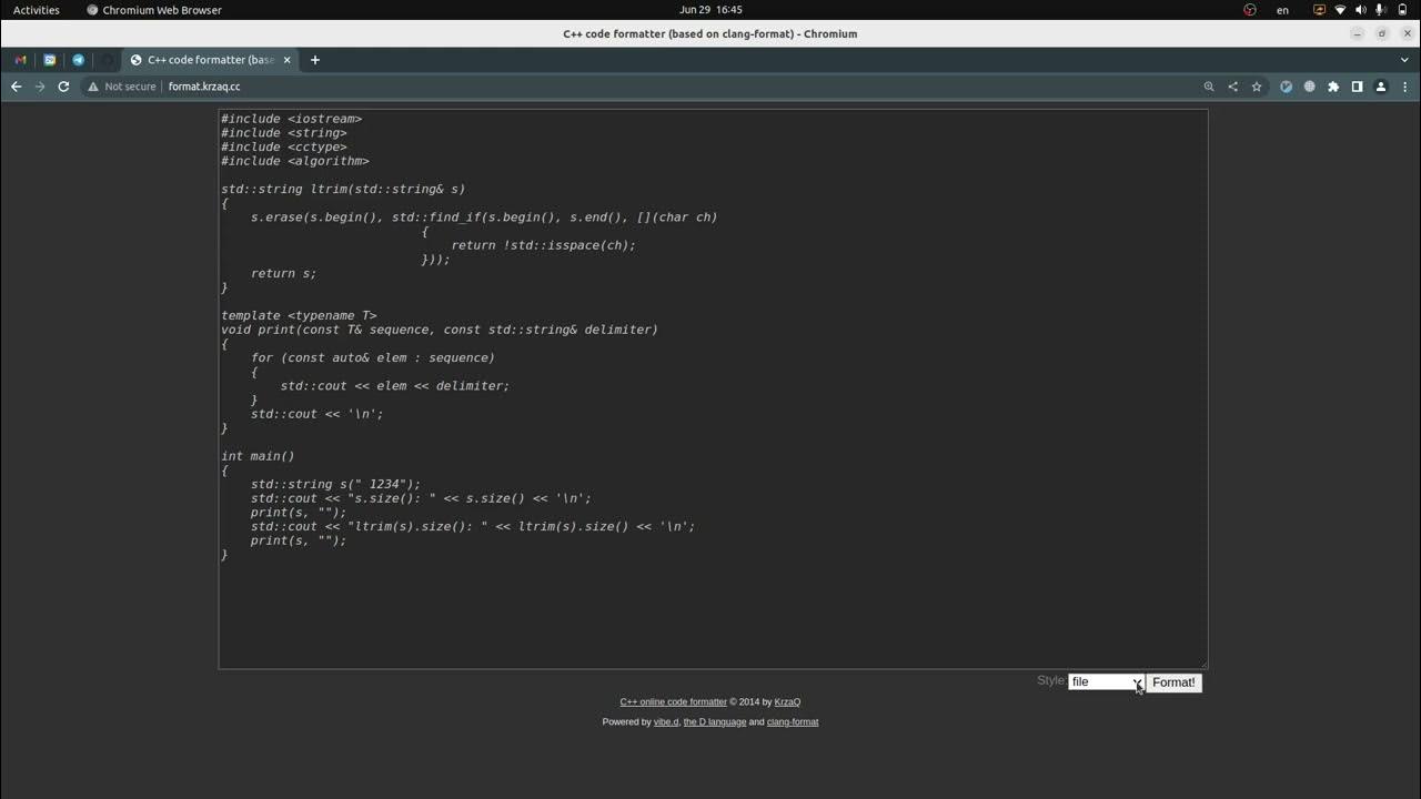 Online C++ code formatter (based on clang-format) - YouTube