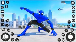 Blue Spiderman Rope Fighting Superhero Rescue City - Android Gameplay screenshot 4
