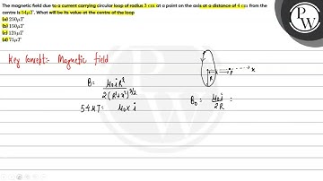 The magnetic field due to a current carrying circular loop of radius \( 3 \mathrm{~cm} \) at a p...