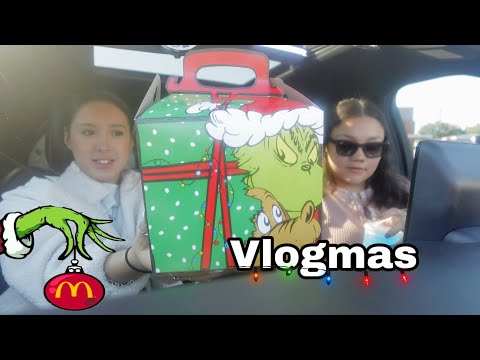 EATING THE GRINCH HAPPY MEAL!!! | VLOGMAS DAY 2