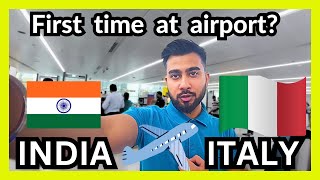 INDIA🇮🇳 TO ITALY🇮🇹 VLOG 2023 I FIRST TIME AT AIRPORT STEP By STEP Guide I INDIAN STUDENT I ROME