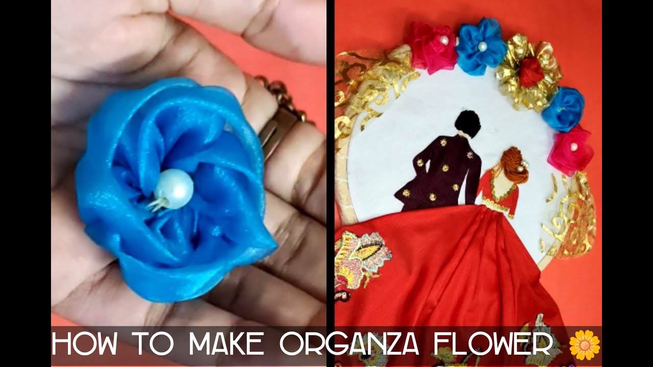 How to Make Flower with Organza Ribbon | Flower with Organza Ribbon | Organza Flower | DIY Organza