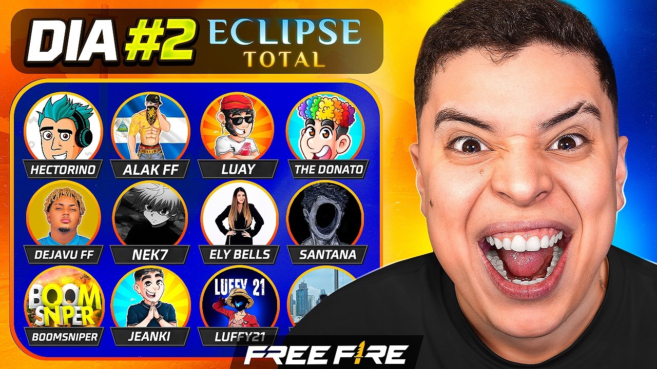 ¡DÍA 2: TORNEO DE YOUTUBERS DE FREE FIRE 🔥 ECLIPSE TOTAL 🔥 LUAY - ALAK - SATANA - DEJAVU Y MAS 🔥