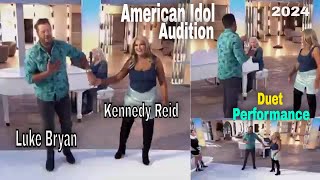 American Idol 2024 | Luke Bryan Sings "Rose Colored Glasses" with Kennedy Reid, a Mortician.