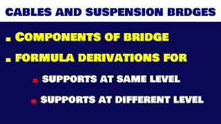 Introduction And Formulae in Cables | Cables And Suspension Bridges | By Abhishek Civil Tech