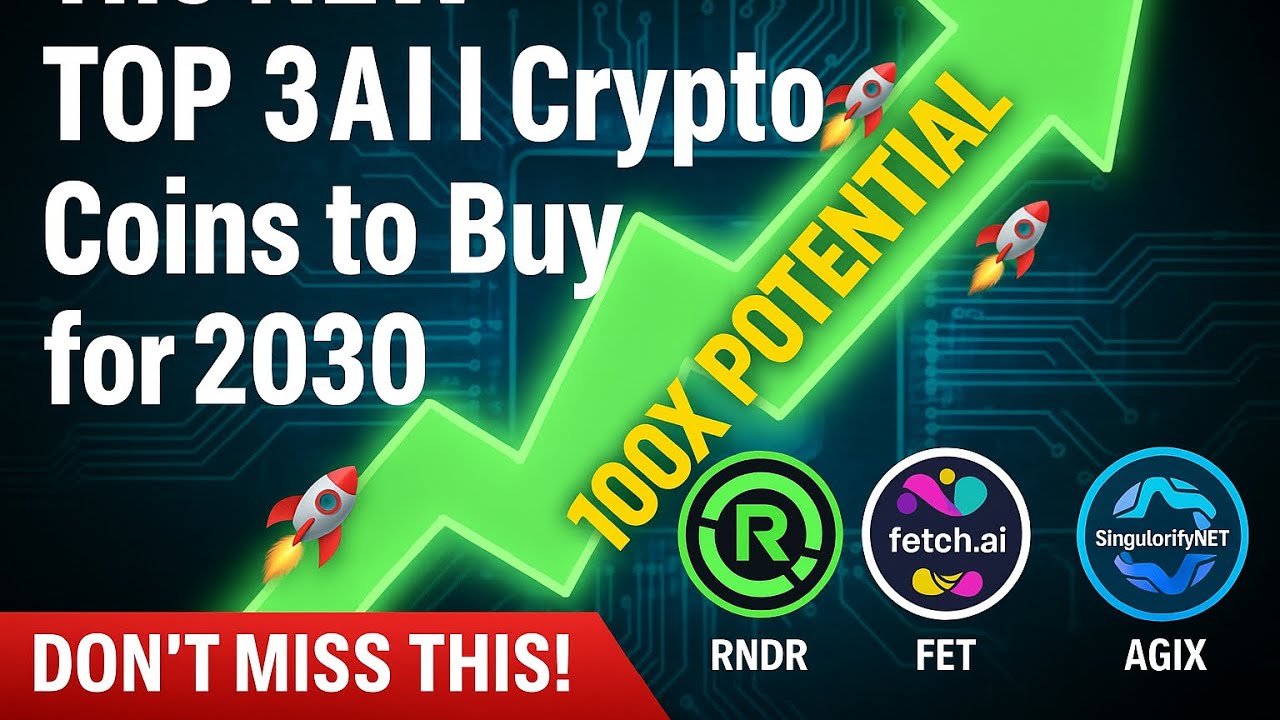 The NEW TOP 3 AI Crypto Coins to Buy for 2030 (RNDR, FET, AGIX) - YouTube