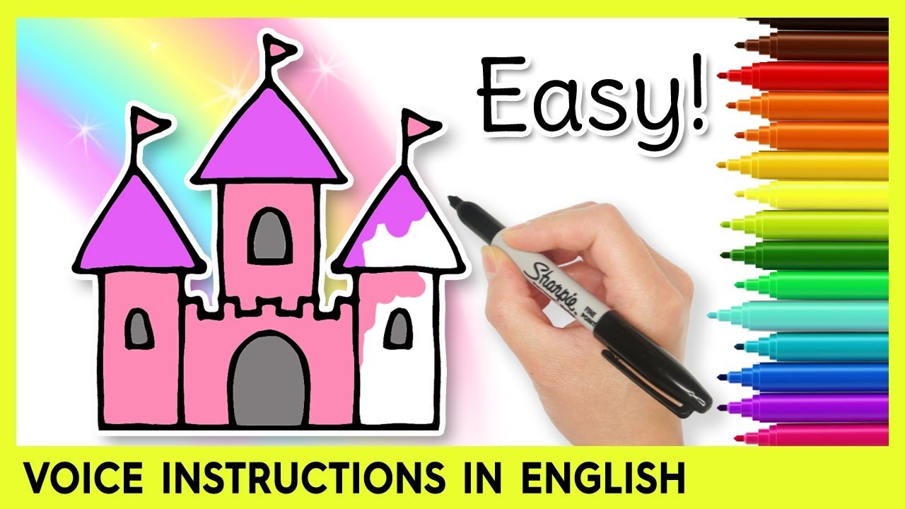 How to Draw a CASTLE! Easy Drawings for Kids - YouTube