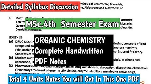 MSc.4th Sem. ORGANIC CHEMISTRY complete Handwritten Notes & Detailed Syllabus Discussion #mscnotes