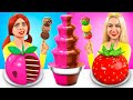 Rich vs Poor Chocolate Fountain Challenge | Cooking Challenge &amp; Chocolate Competition by RATATA