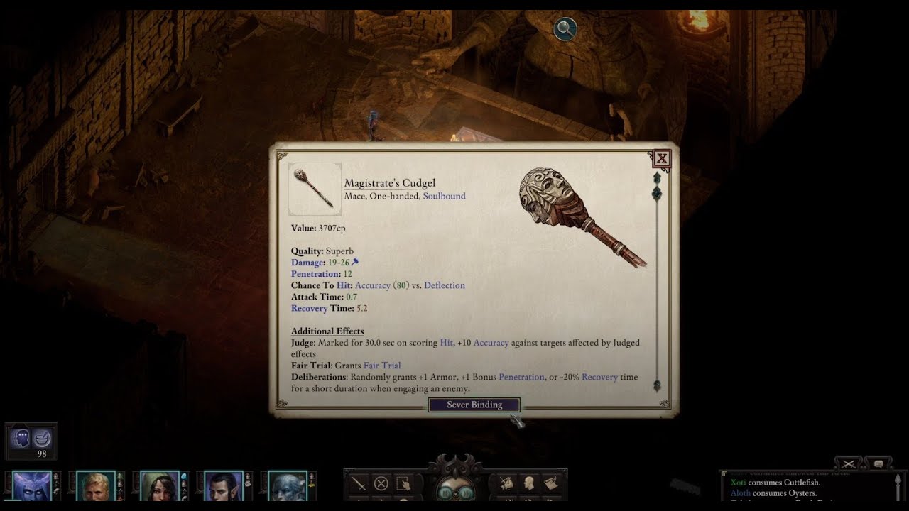 Pillars Of Eternity II Deadfire Leveling Up Magistrate's Cudgel