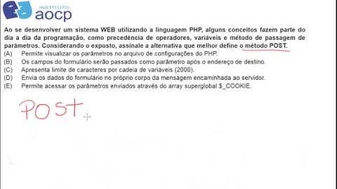 PHP - Método POST - AOCP - EBSERH 2017