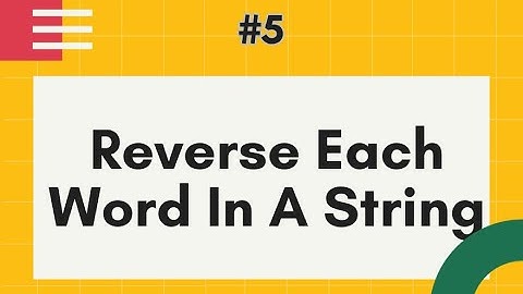 Reverse Each Word In Given String | Java interview question| by Naren