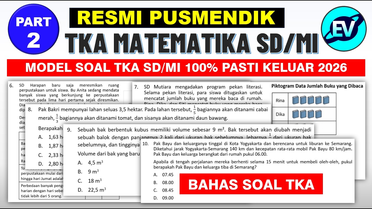 Pembahasan Soal TKA Matematika SD MI 2026 Kisi-kisi Resmi PUSMENDIK KEMDIKBUD Part-2
