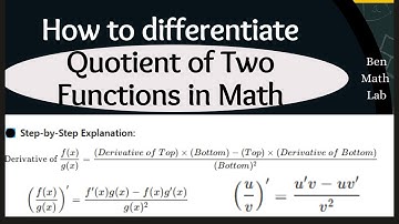 Differentiation of a Quotient of Two Functions