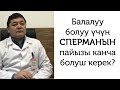 Балалуу болуу үчүн сперманын пайызы канча болуш керек?//Bilesinbi.kg