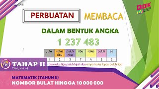 Tahap II (2022) | Matematik (Tahun 6): Nombor Bulat Hingga 10 000 000