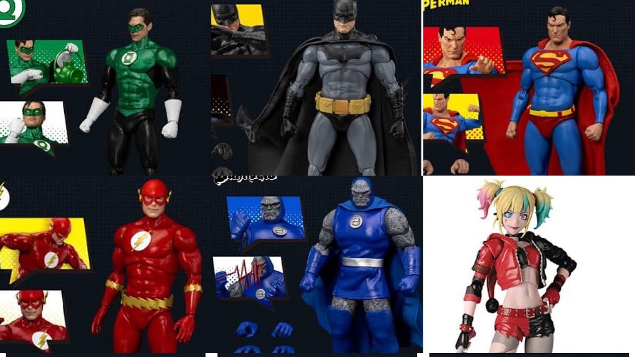 New Justice League Beast Kingdom & Harley Quinn Revoltech figures preorder now entertainment earth