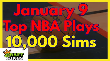 January 9 Top NBA Basketball DFS Plays based on 10,000 Simulations in Excel