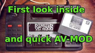 INTERTON ELECTRONIC VC 4000 VIDEO COMPUTER: AV-MOD and first look inside the console.