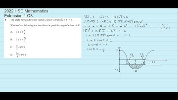Solution to question for Mathematics Extension 1 HSC NSW 2022 Question 8