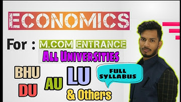 Economics Full Syllabus For M.com Entrance
