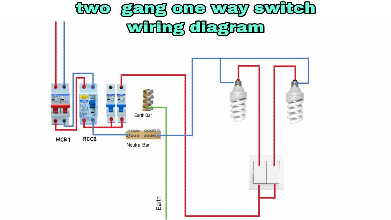 two gang one way switch wiring digram - YouTube