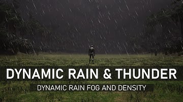 Unreal Engine Dynamic Rain and Thunder System - Density Controls for Rain Fog and Droplets