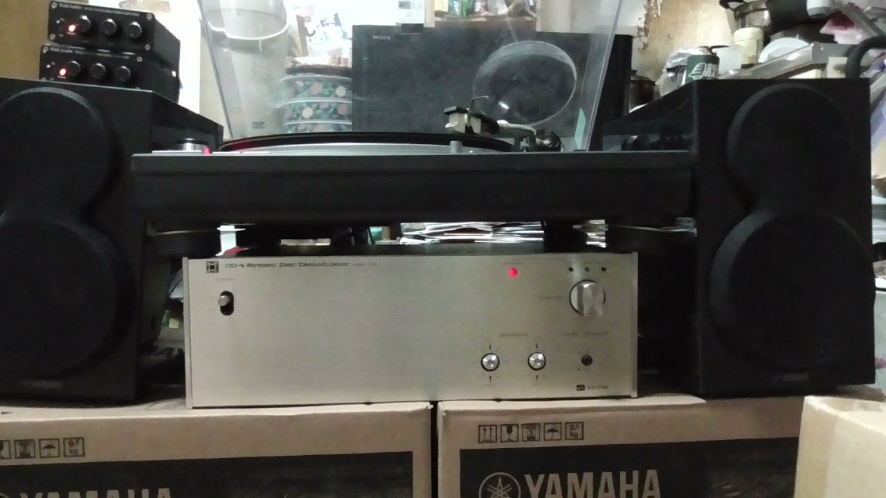 4チャンネルステレオCD4-1(旧式)のセパレーション調整中 - YouTube
