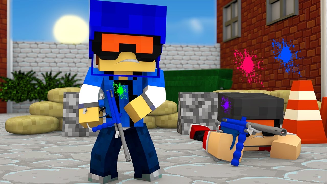 Minecraft Daycare - PAINTBALL IN SCHOOL !?