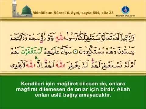 63 –Münâfikun Sûresi –Takipli ve Mealli  - İshak Danış