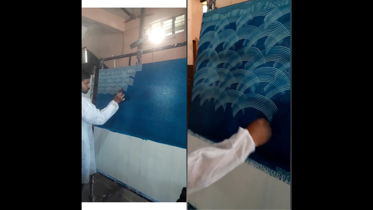 Interior Wall painting royal play combing design / asian paint texture design ....banty