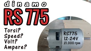 Dinamo RS775 / RS 775 motor penjelasan Speed, Torsi, Voltase, Ampere