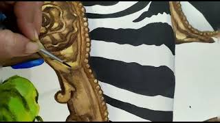 Zebra Chair making #process #art #floraart #painting #watercolor #relaxing